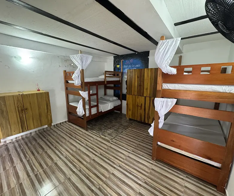 Mixed 6-Person Dorm With AC Inside Back View