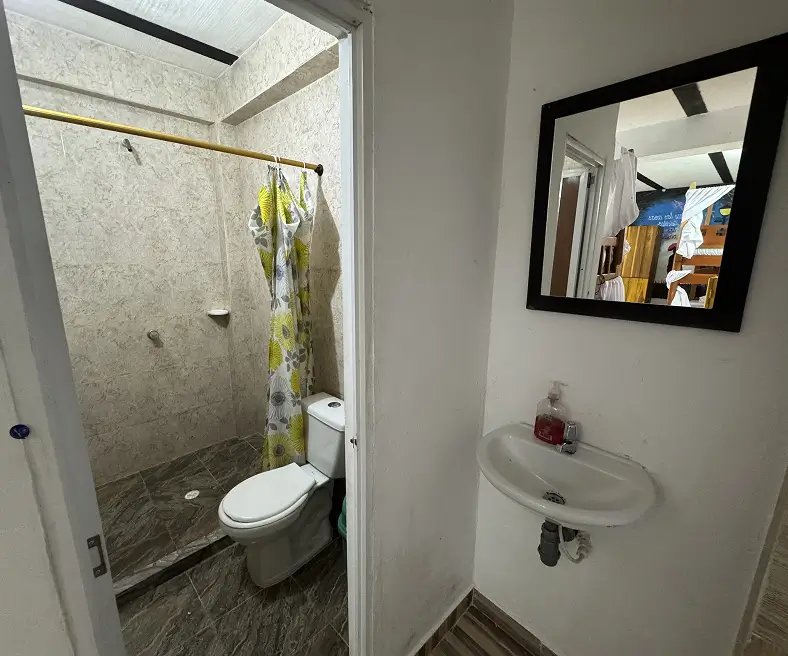 Mixed 6-Person Dorm With AC Bathroom View