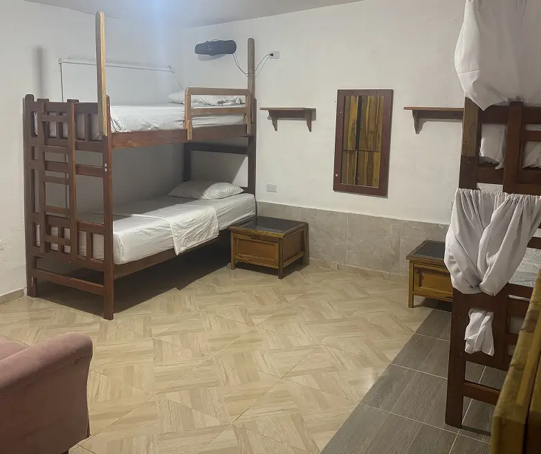 Mixed 8-Person Dorm With AC Inside Back View